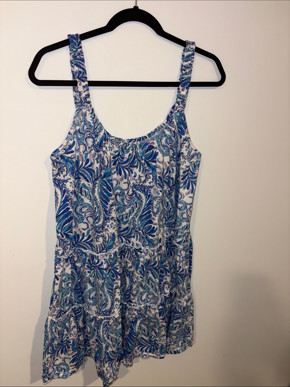 Lilly Pulitzer Blue Paisley Tiered Mini Dress